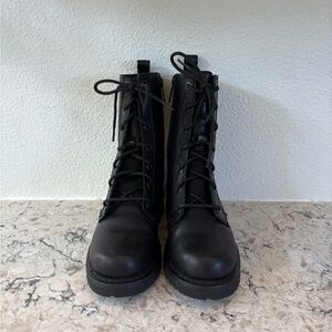 Harley-Davidson Black Lace-Up Moto Boots